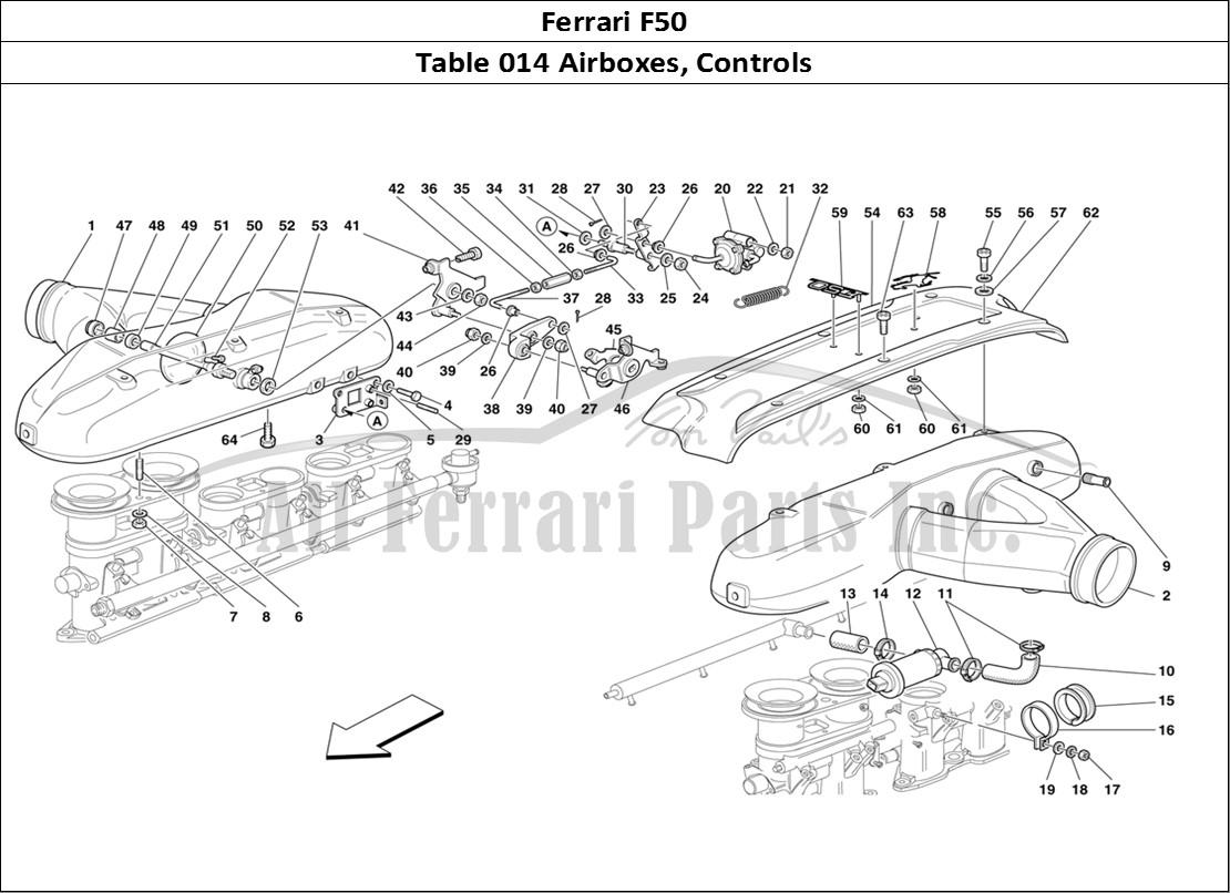 Ferrari Parts Ferrari F50 Page 014 Air Boxes and Controls