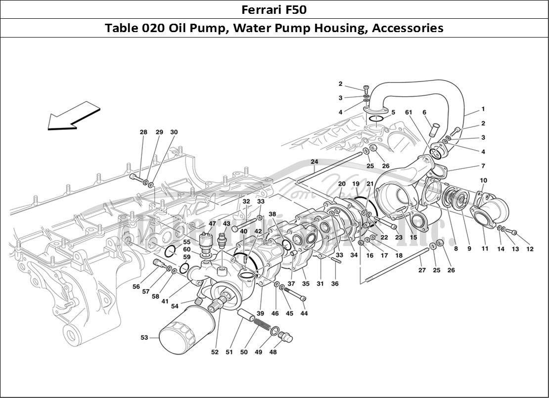Ferrari Parts Ferrari F50 Page 020 Oil/Water Pump - Body and