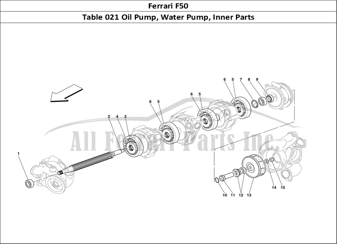 Ferrari Parts Ferrari F50 Page 021 Oil/Water Pump - Inner Pa
