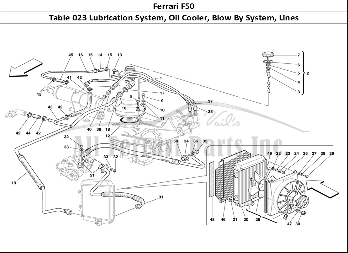 Ferrari Parts Ferrari F50 Page 023 Lubrication System - Radi