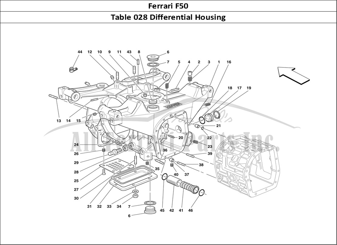Ferrari Parts Ferrari F50 Page 028 Gearboxes/Differential Ho