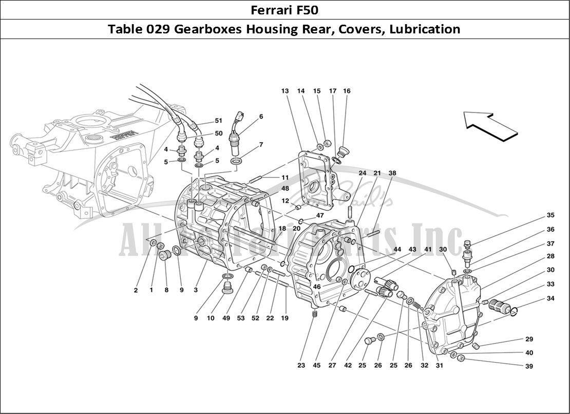 Ferrari Parts Ferrari F50 Page 029 Rear Part Gearboxes Housi