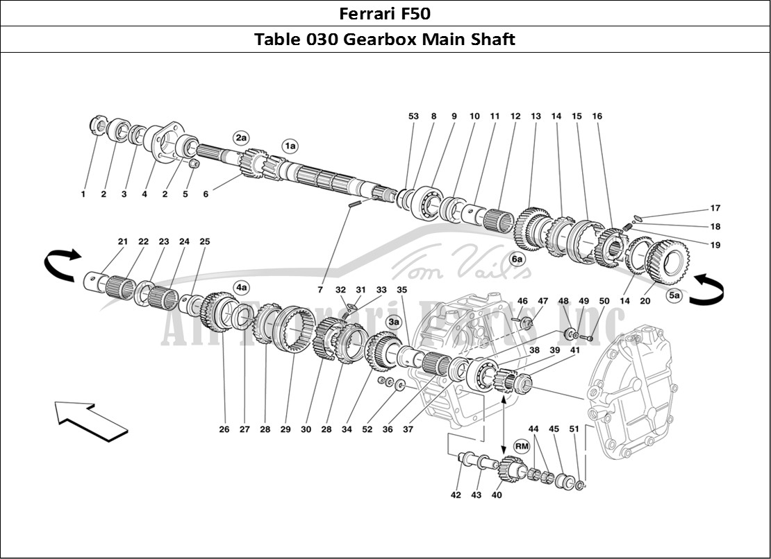Ferrari Parts Ferrari F50 Page 030 Gearbox Main Shaft