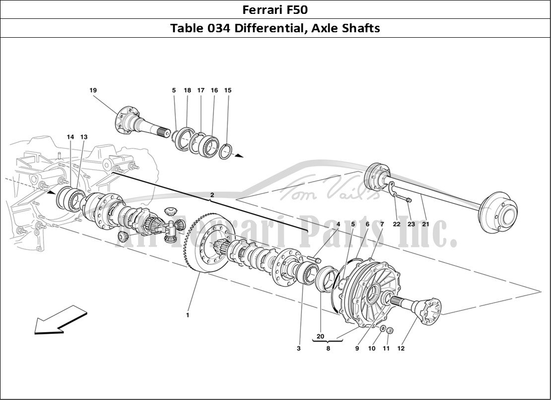 Ferrari Parts Ferrari F50 Page 034 Differential & Axle Shaft
