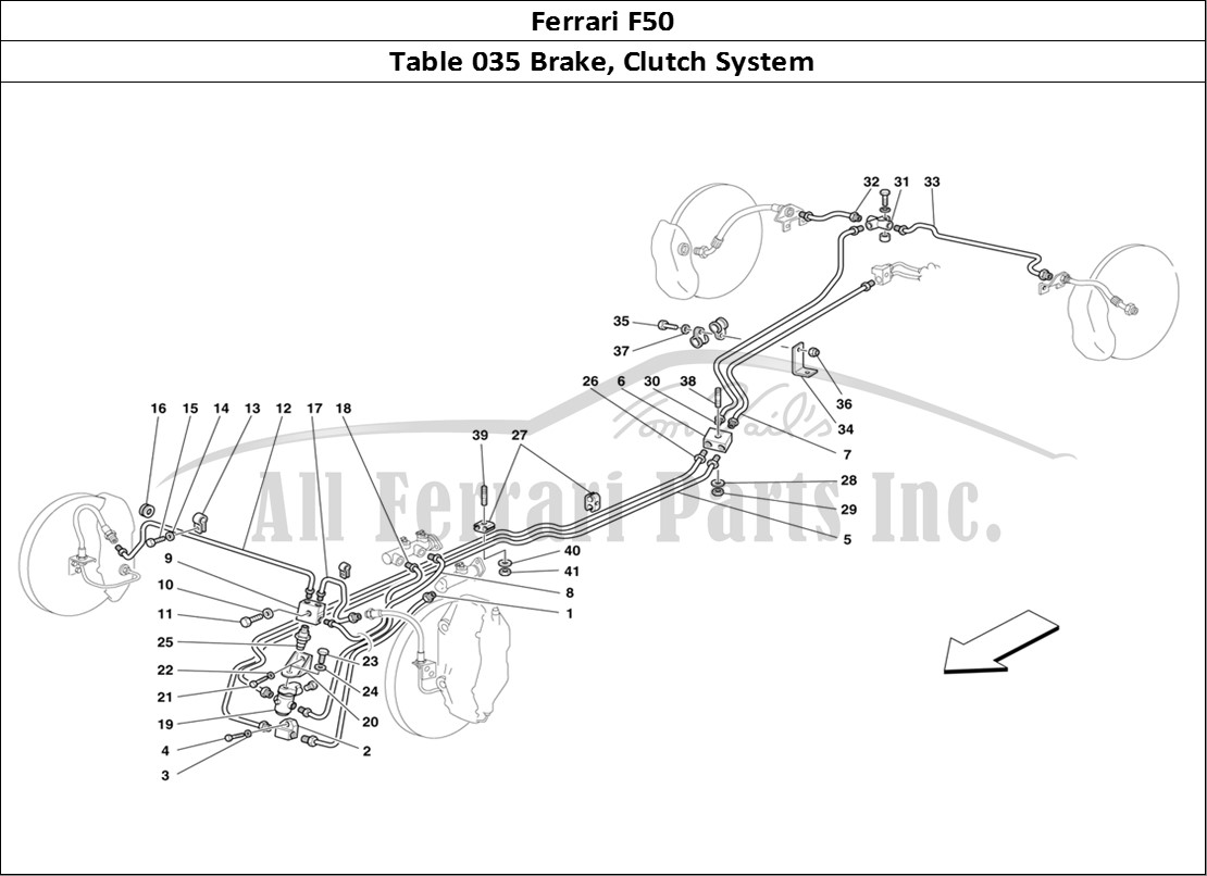Ferrari Parts Ferrari F50 Page 035 Brake and Clutch System