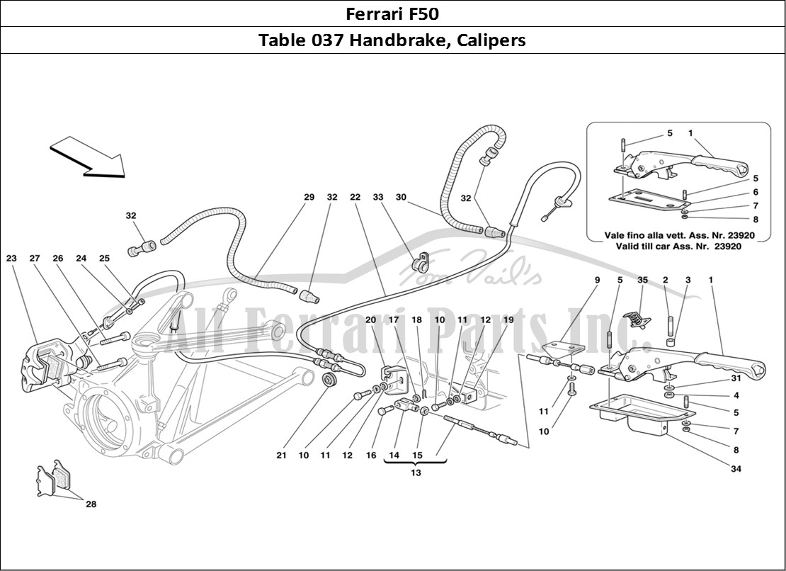 Ferrari Parts Ferrari F50 Page 037 Hand-Brake Control and Ca