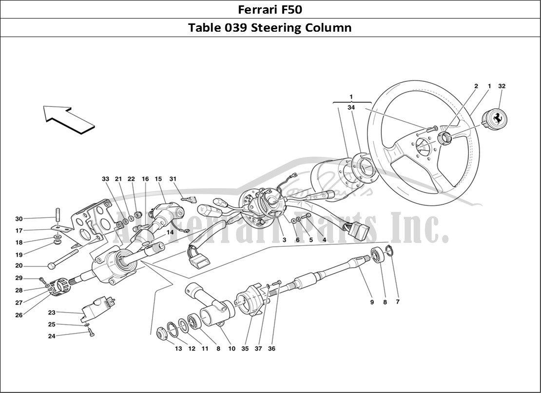 Ferrari Parts Ferrari F50 Page 039 Steering Column