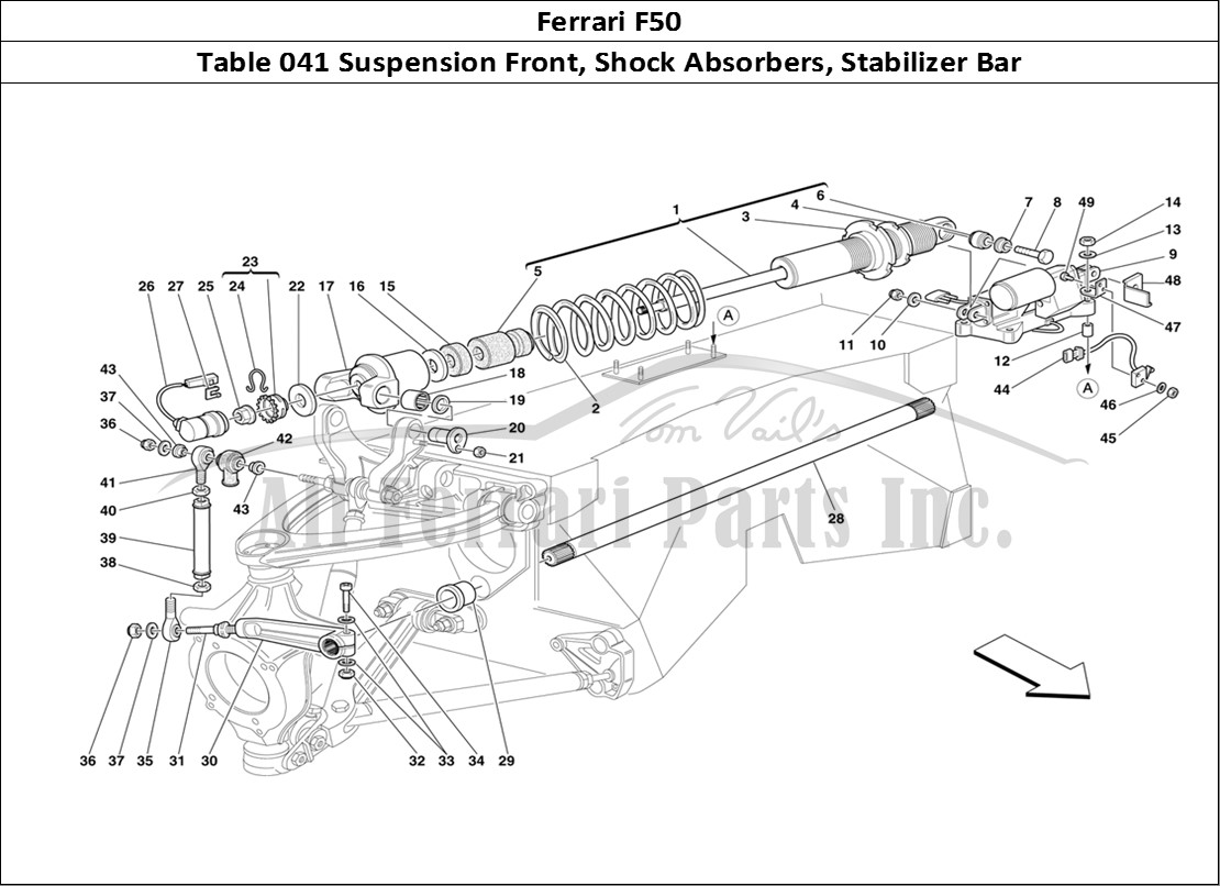 Ferrari Parts Ferrari F50 Page 041 Front Suspension - Shock