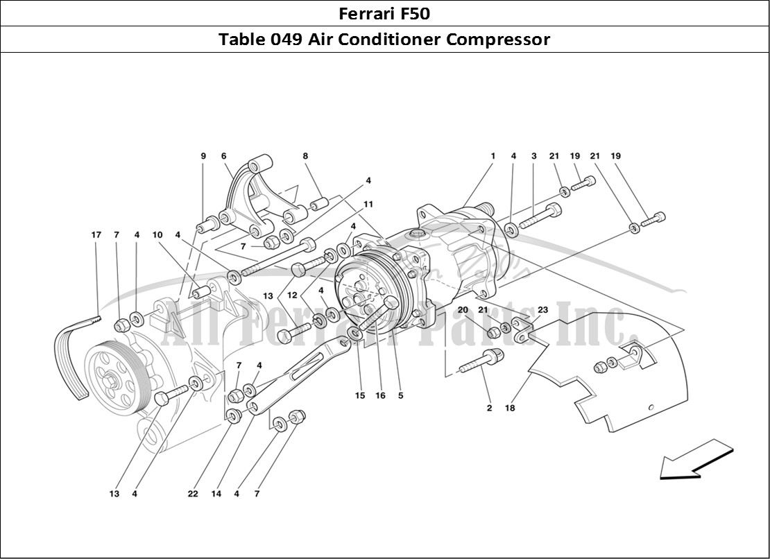 Ferrari Parts Ferrari F50 Page 049 Air Conditioning Compress