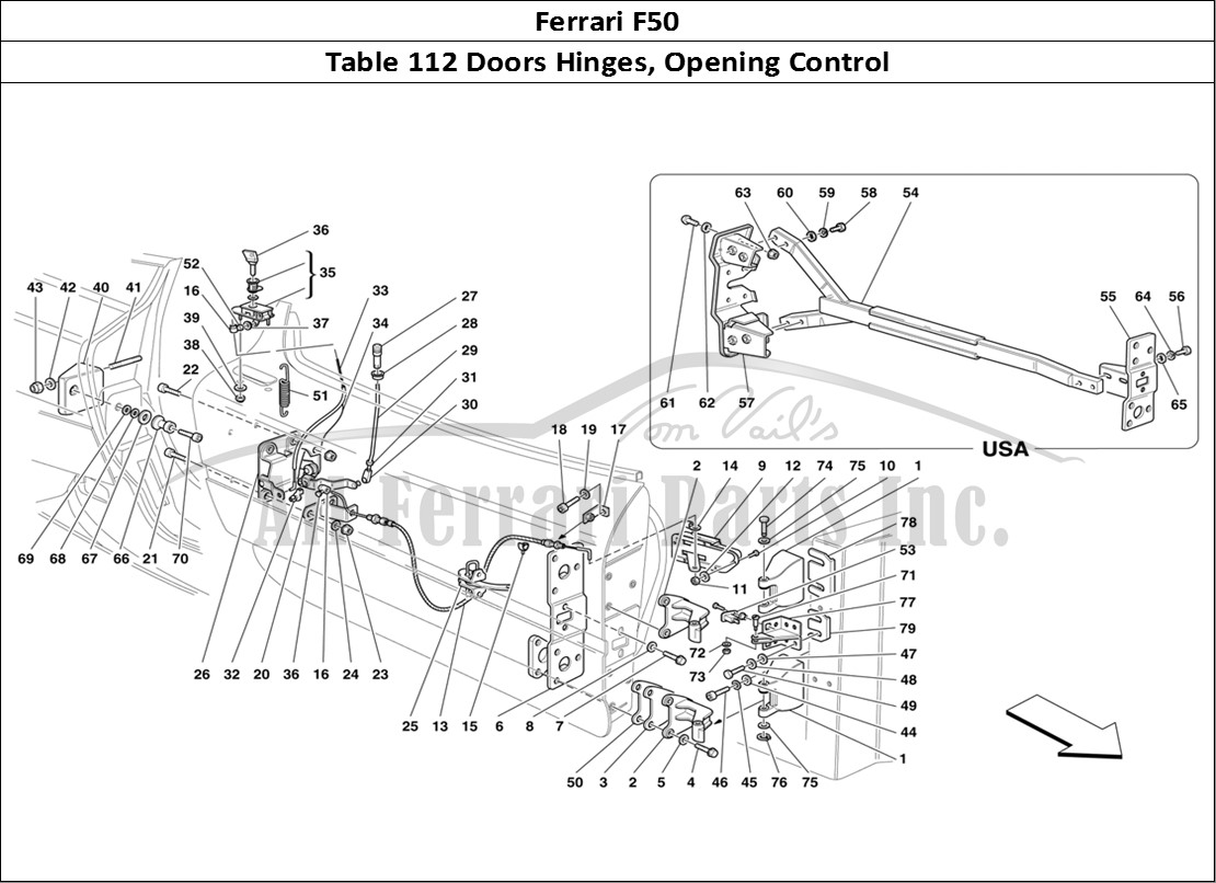 Ferrari Parts Ferrari F50 Page 112 Doors - Hinges and Openin