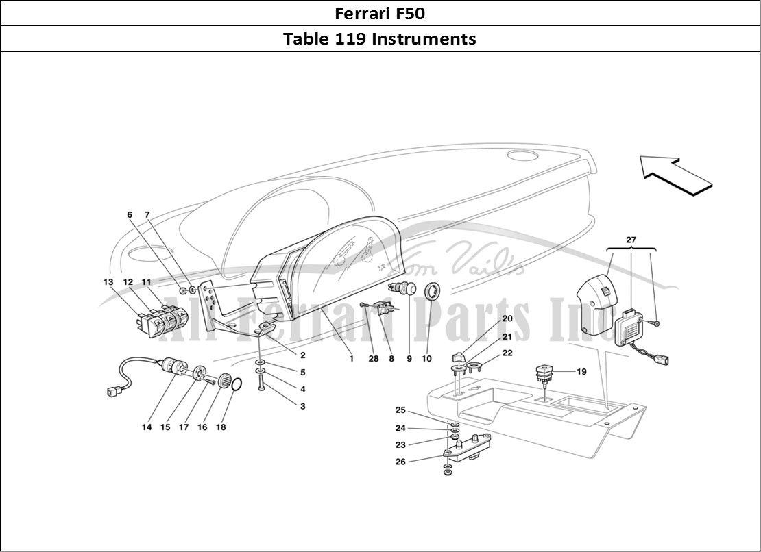 Ferrari Parts Ferrari F50 Page 119 Instruments