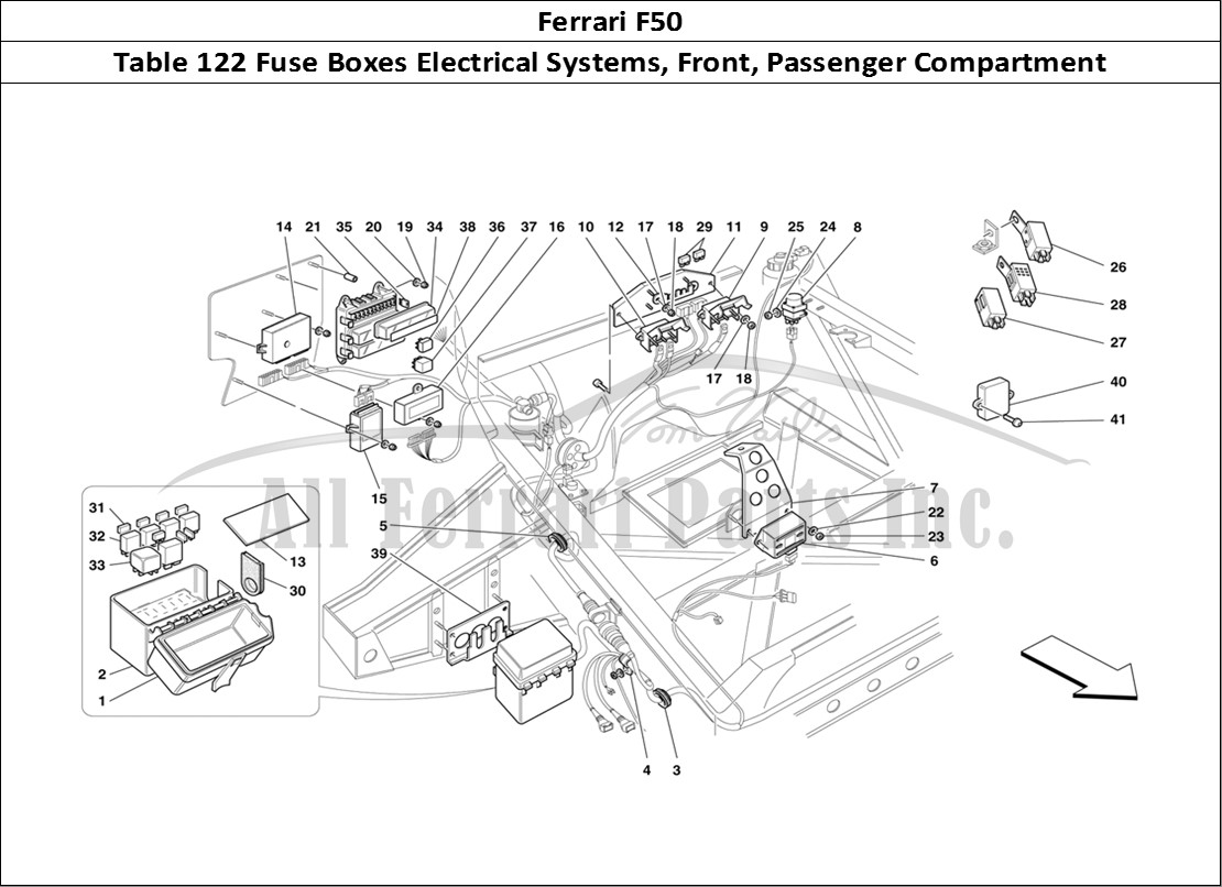 Ferrari Parts Ferrari F50 Page 122 Electrical Devices - Fron