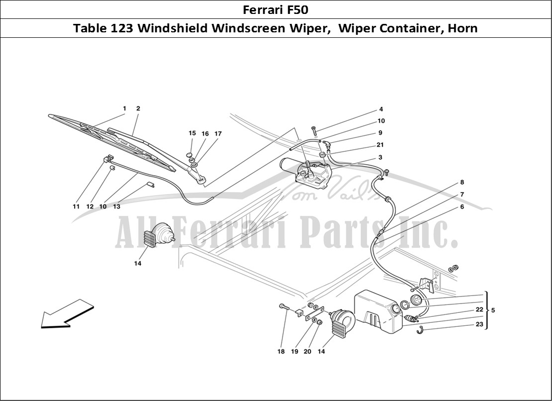 Ferrari Parts Ferrari F50 Page 123 Windshield Wiper, Windshi