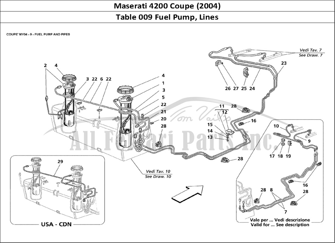 Ferrari Parts Maserati 4200 Coupe (2004) Page 009 Fuel Pump and Pipes