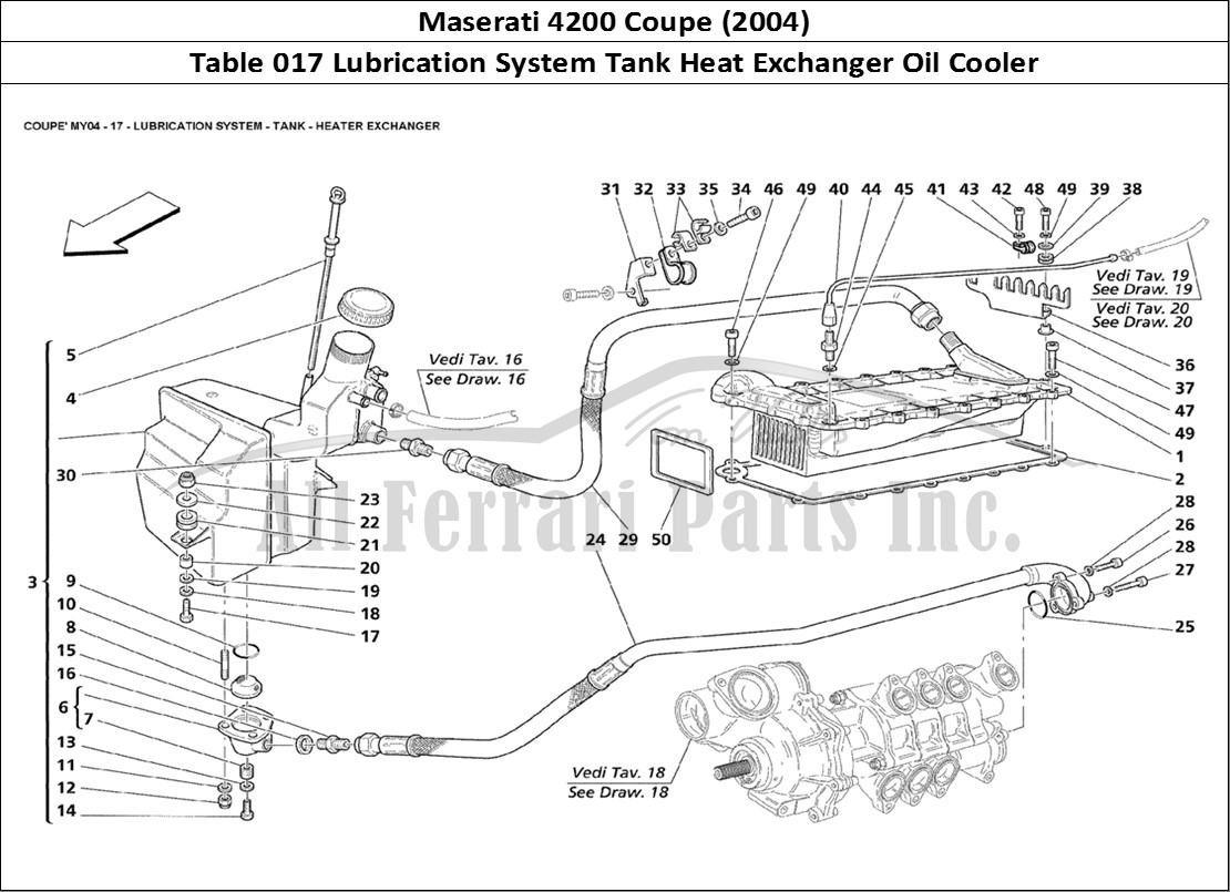 Ferrari Parts Maserati 4200 Coupe (2004) Page 017 Lubrication System Tank H