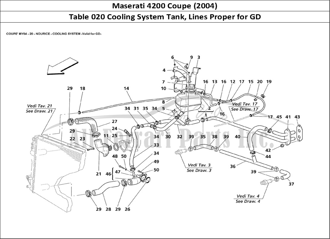 Ferrari Parts Maserati 4200 Coupe (2004) Page 020 Nourice Cooling System Va
