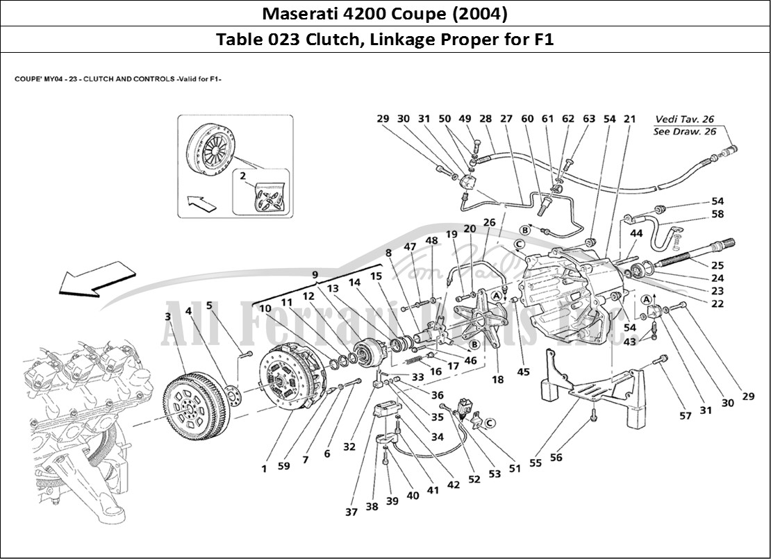 Ferrari Parts Maserati 4200 Coupe (2004) Page 023 Clutch and Controls Valid
