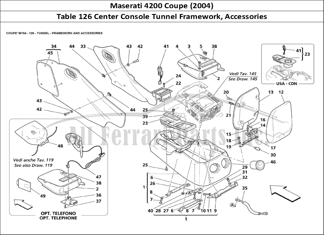 Ferrari Parts Maserati 4200 Coupe (2004) Page 126 Tunnel Framework and Acce