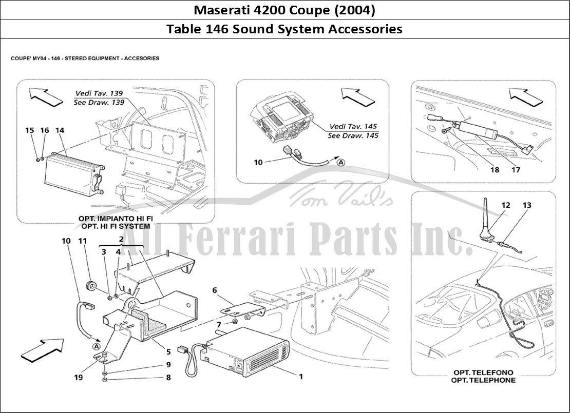 Ferrari Parts Maserati 4200 Coupe (2004) Page 146 Stereo Equipment Accesori