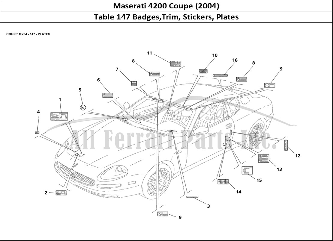 Ferrari Parts Maserati 4200 Coupe (2004) Page 147 Plates