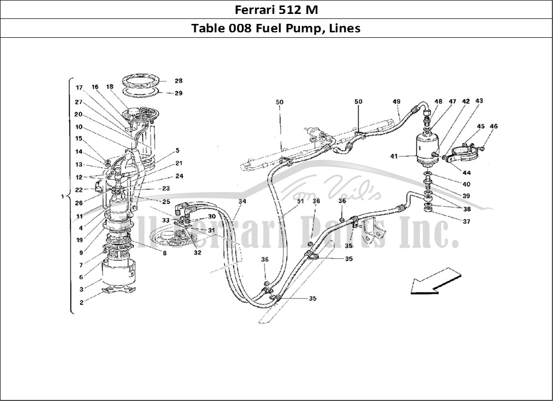 Ferrari Parts Ferrari 512 M Page 008 Fuel Pump and Pipes