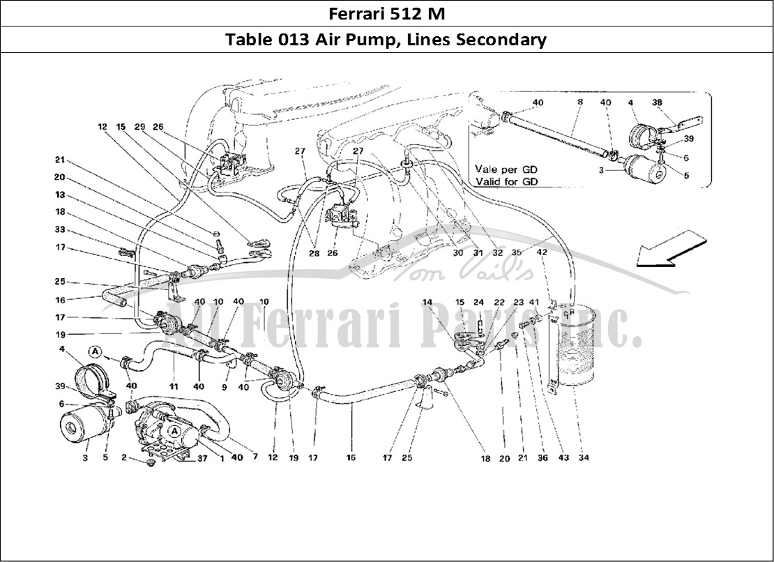 Ferrari Parts Ferrari 512 M Page 013 Secondary Air Pump and Li