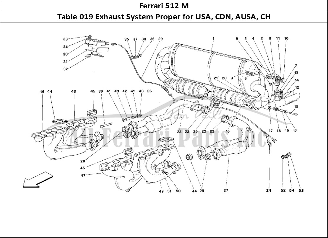 Ferrari Parts Ferrari 512 M Page 019 Exhaust System -Valid for