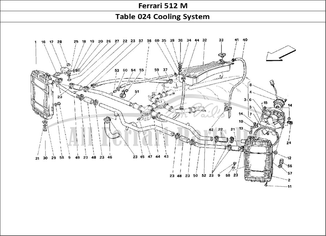 Ferrari Parts Ferrari 512 M Page 024 Cooling System