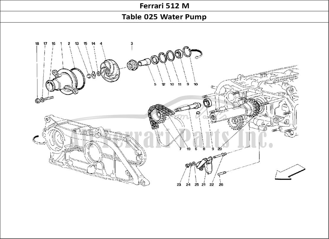Ferrari Parts Ferrari 512 M Page 025 Water Pump