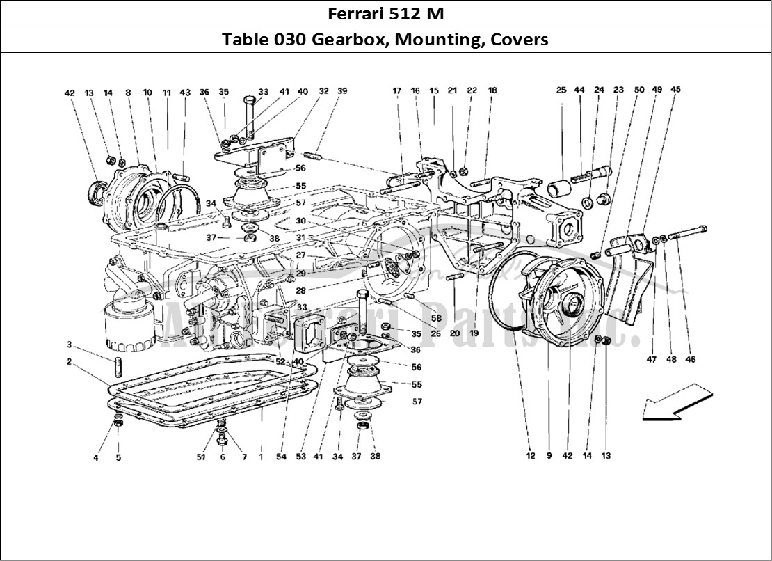 Ferrari Parts Ferrari 512 M Page 030 Gearbox - Mounting and Co