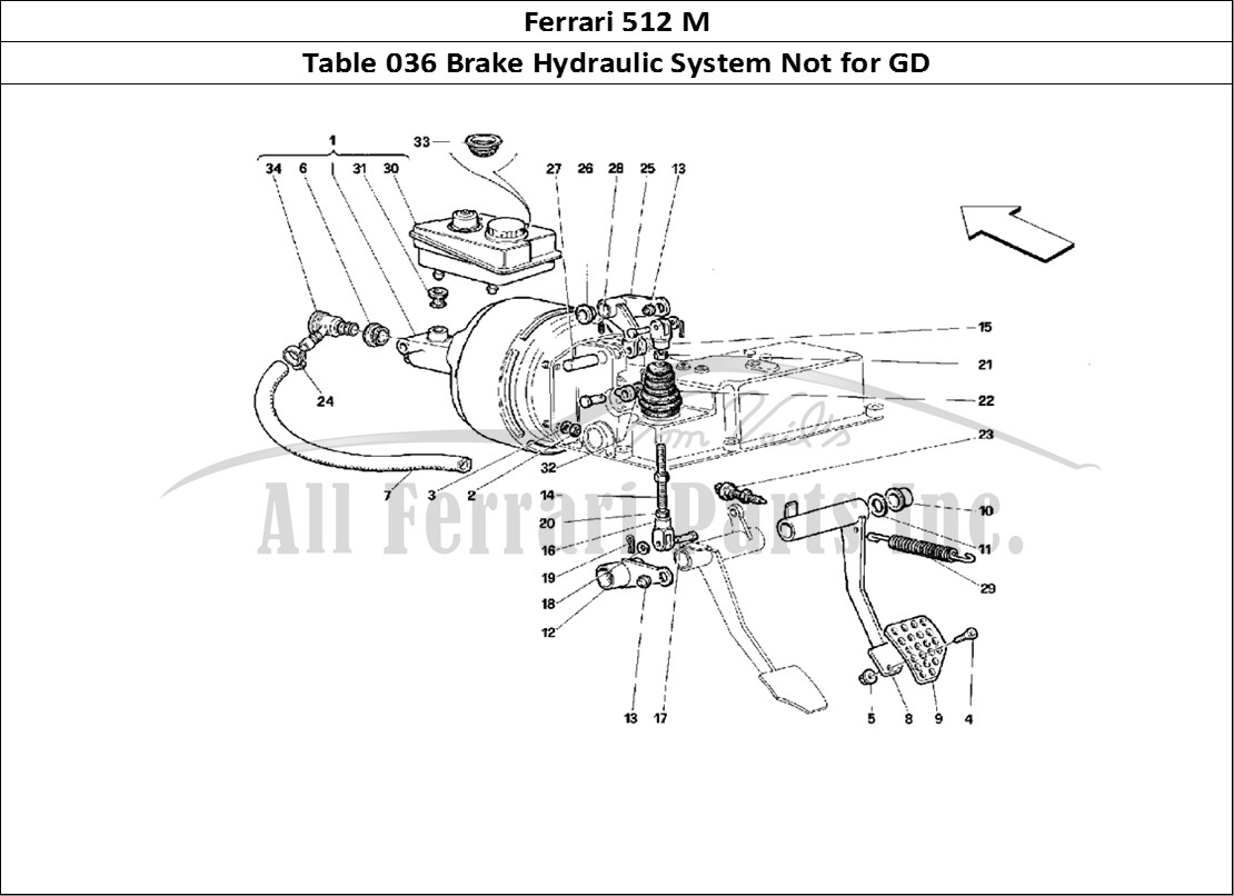 Ferrari Parts Ferrari 512 M Page 036 Brake Hydraulic System -N