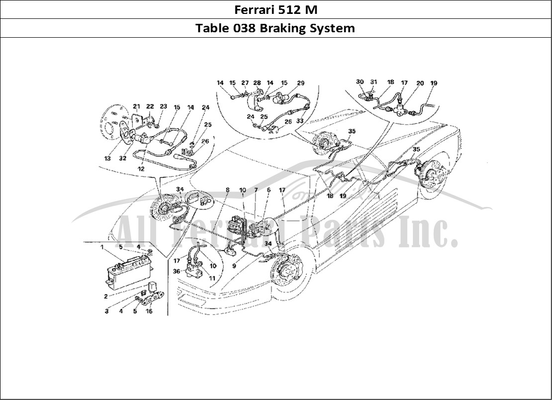 Ferrari Parts Ferrari 512 M Page 038 Braking System