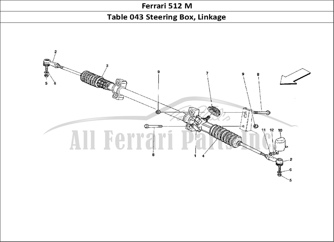 Ferrari Parts Ferrari 512 M Page 043 Steering Box and Linkage