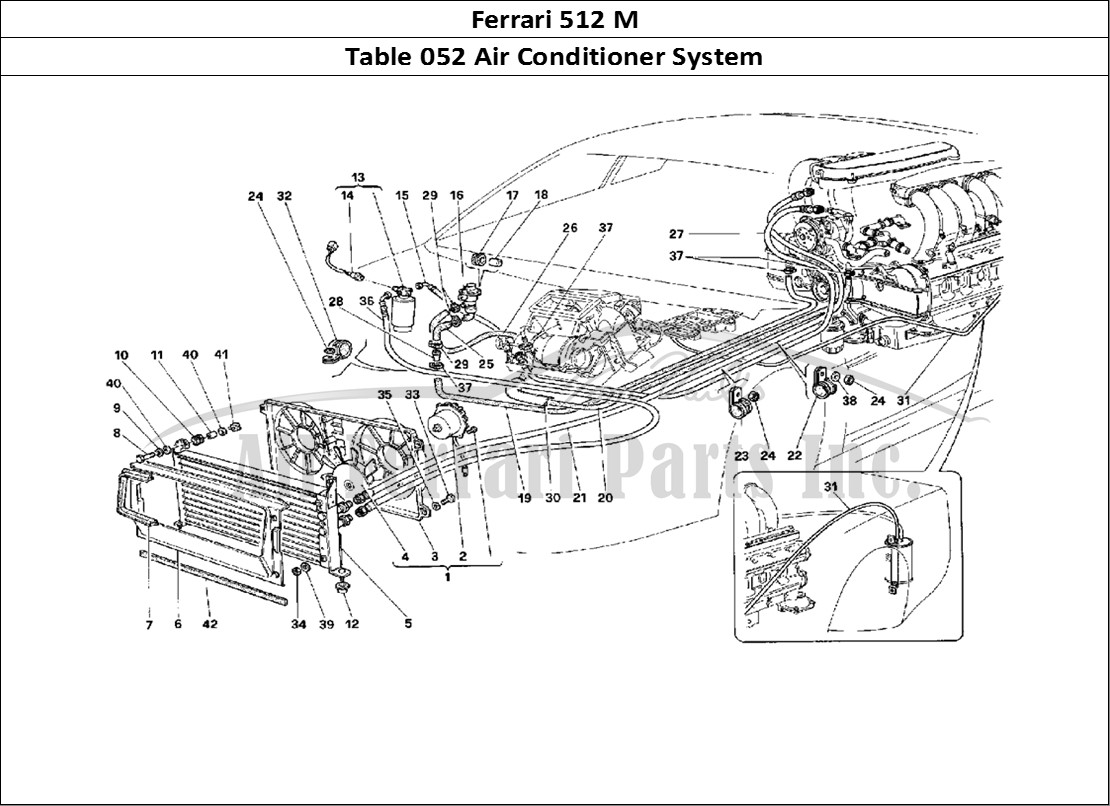 Ferrari Parts Ferrari 512 M Page 052 Air Conditioning System