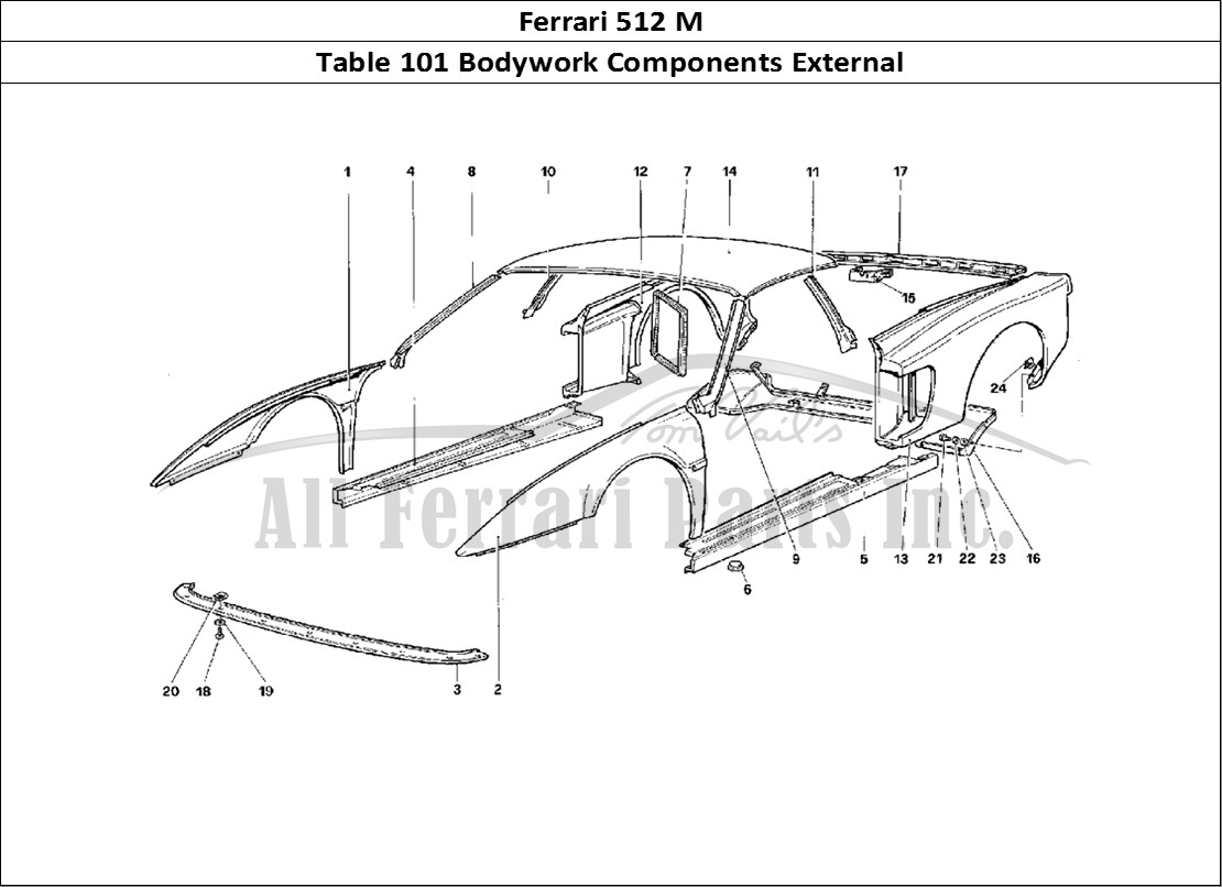 Ferrari Parts Ferrari 512 M Page 101 Body - External Component
