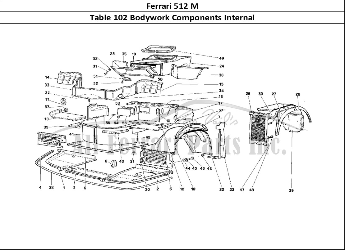 Ferrari Parts Ferrari 512 M Page 102 Body - Internal Component