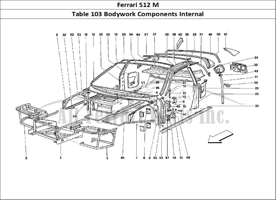 Ferrari Parts Ferrari 512 M Page 103 Body - Internal Component