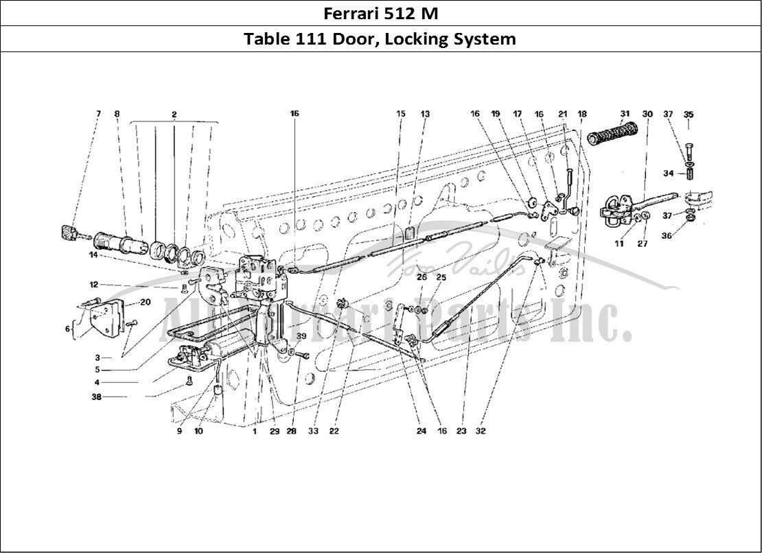 Ferrari Parts Ferrari 512 M Page 111 Door - Locking Device