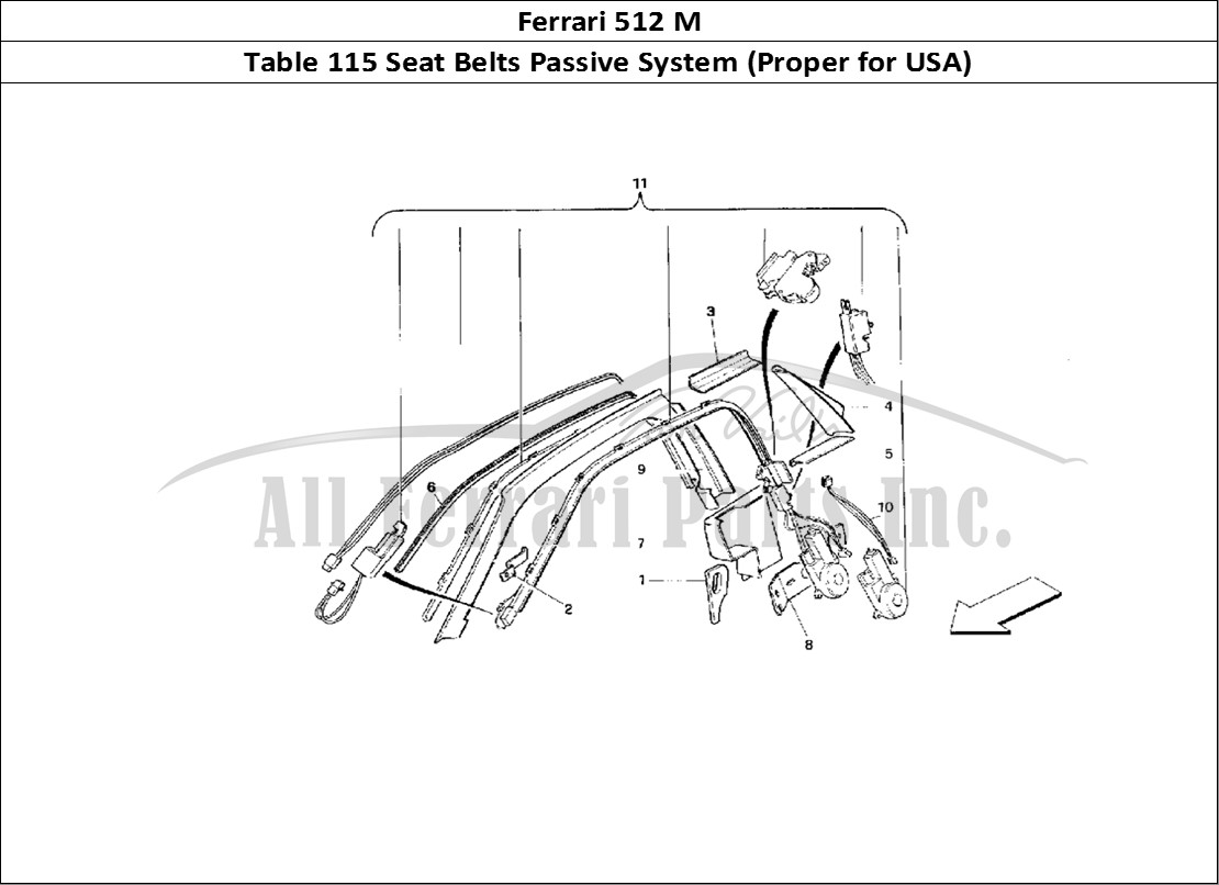 Ferrari Parts Ferrari 512 M Page 115 Passive Safety Belts Syst