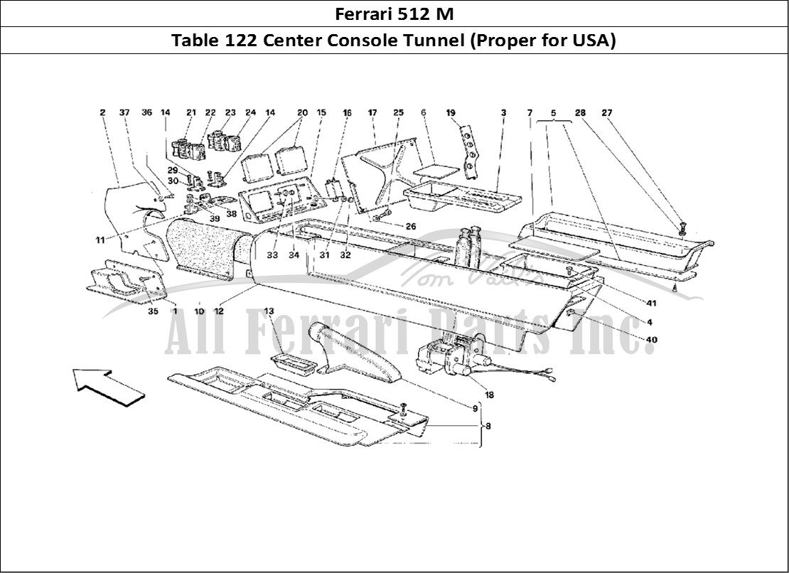 Ferrari Parts Ferrari 512 M Page 122 Central Tunnel -Valid for