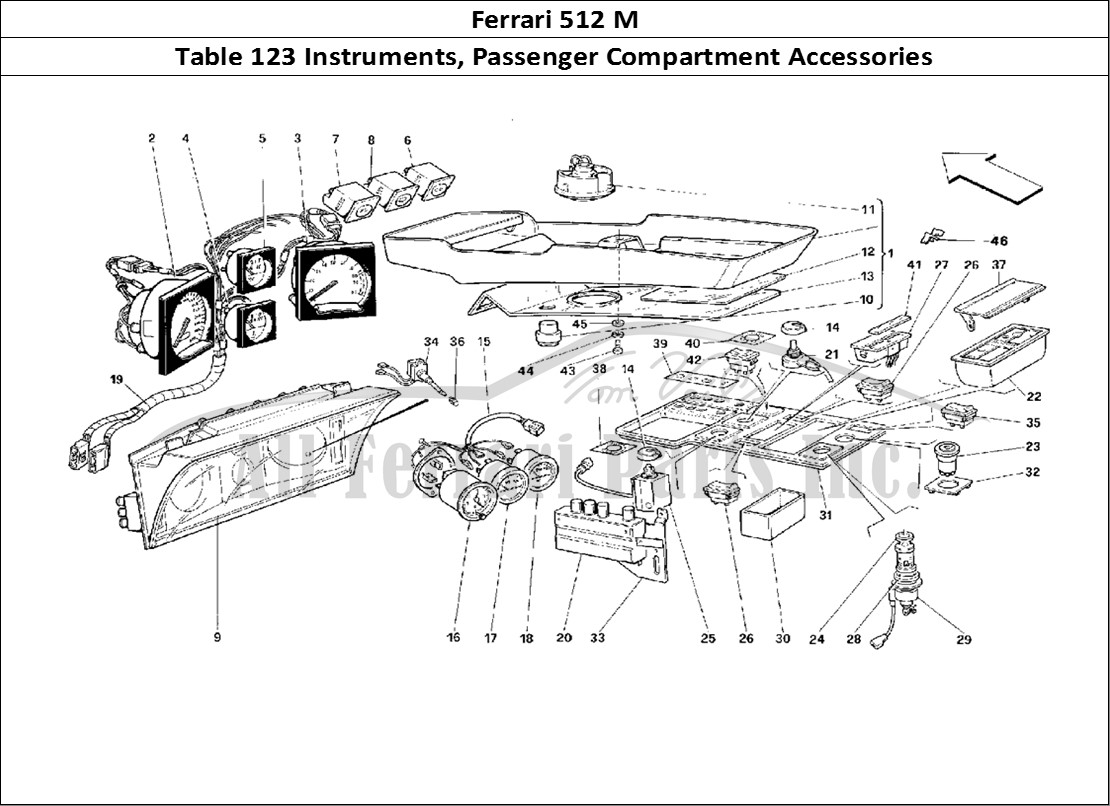 Ferrari Parts Ferrari 512 M Page 123 Instruments and Passenger
