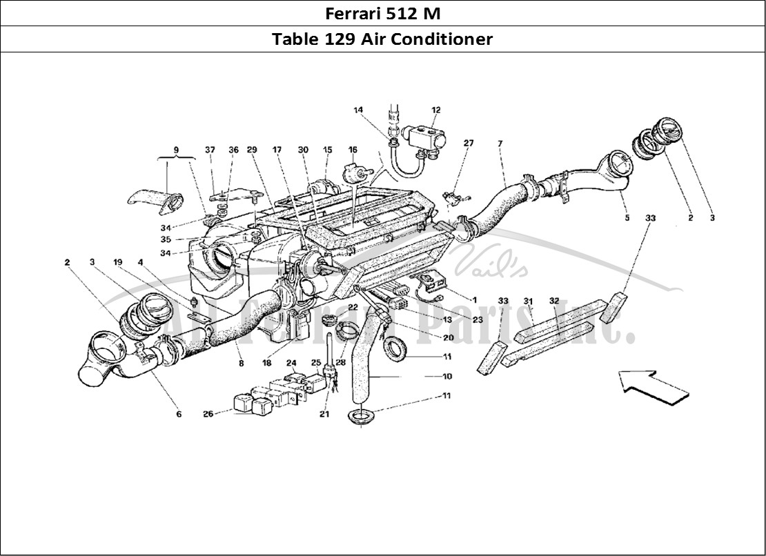 Ferrari Parts Ferrari 512 M Page 129 Air Conditioning Unit