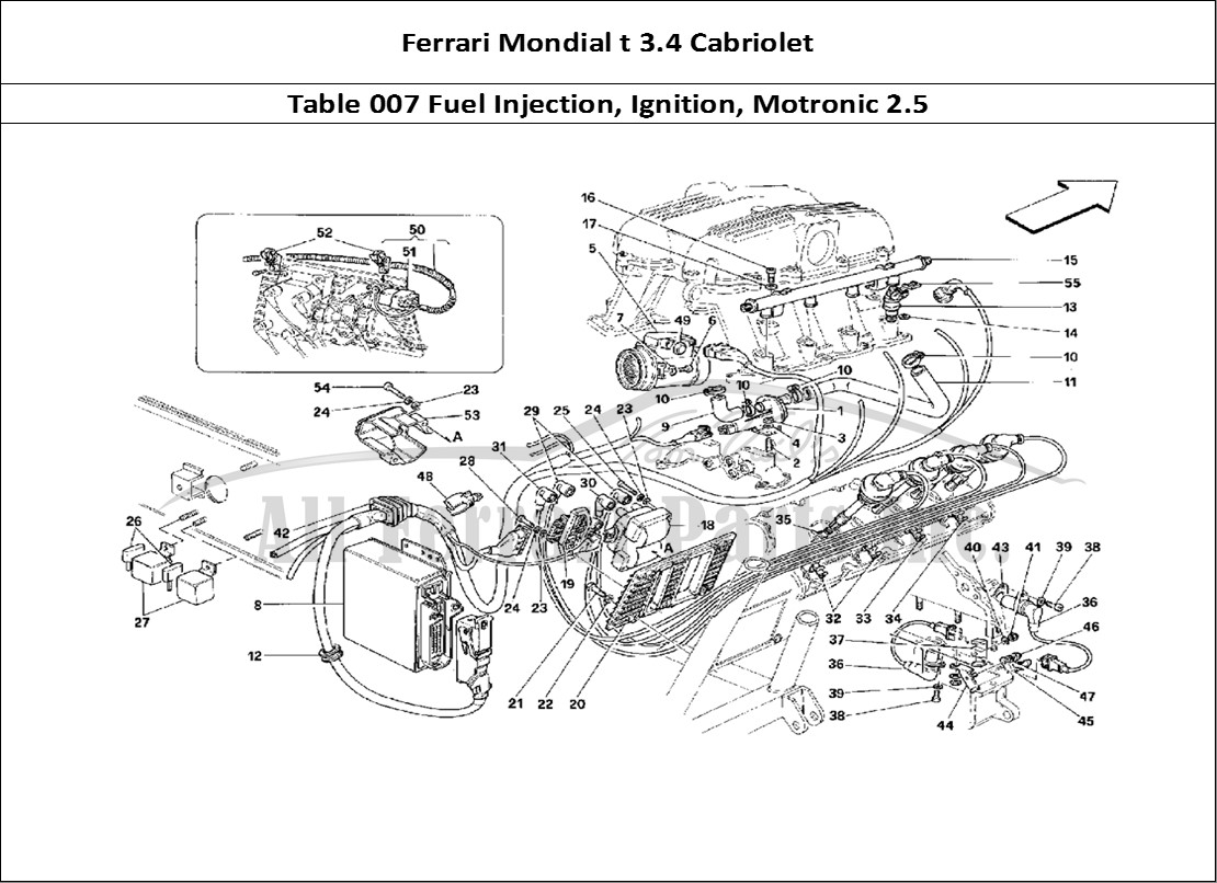Ferrari Parts Ferrari Mondial 3.4 t Cabriolet Page 007 Air Injection Ignition -
