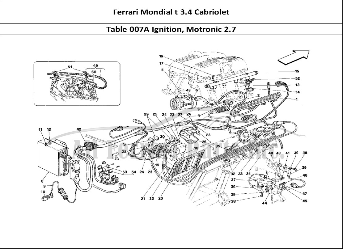 Ferrari Parts Ferrari Mondial 3.4 t Cabriolet Page 007 Engine Ignition - Motroni
