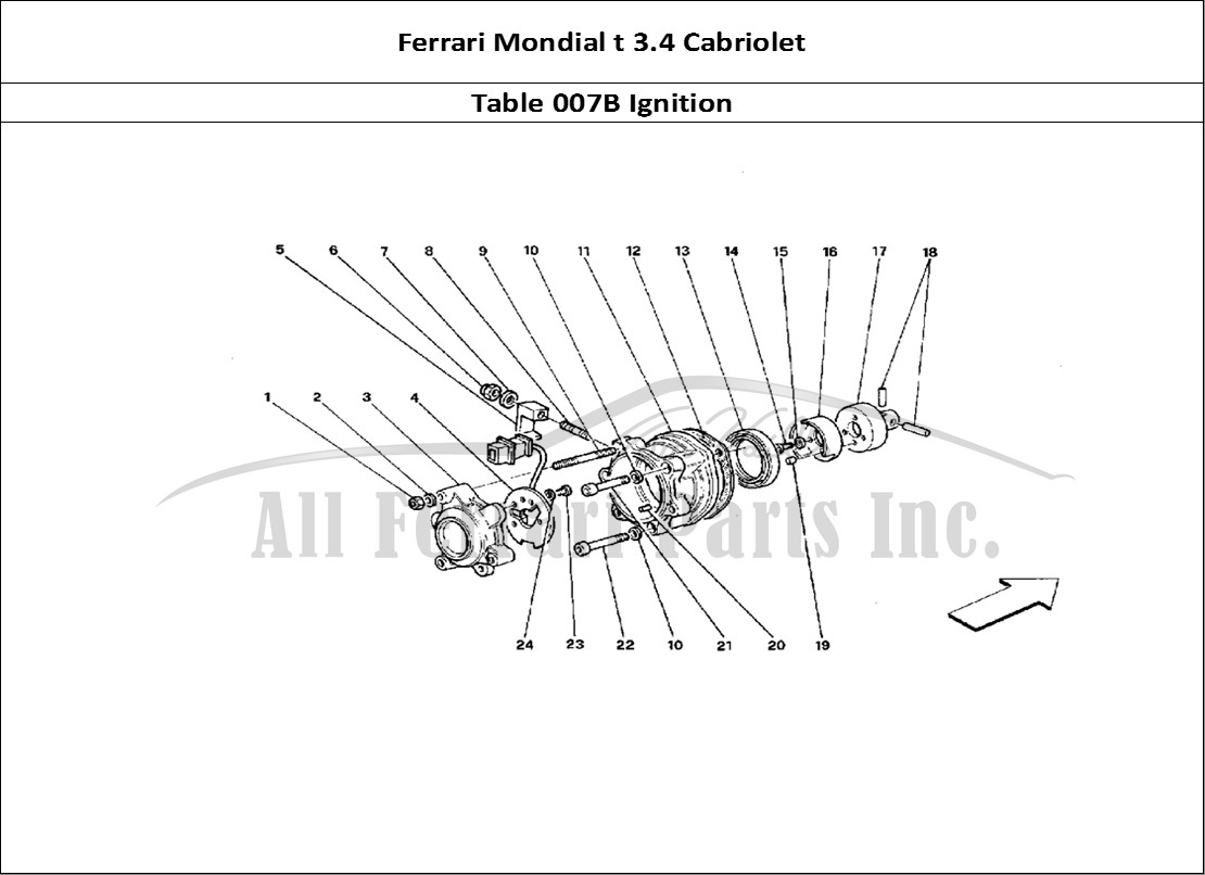 Ferrari Parts Ferrari Mondial 3.4 t Cabriolet Page 007 Engine Ignition
