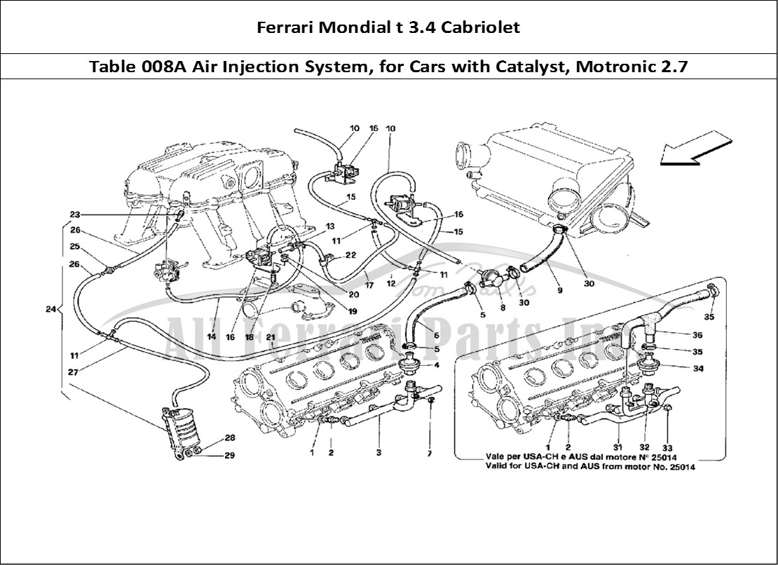Ferrari Parts Ferrari Mondial 3.4 t Cabriolet Page 008 Air Injection Device - fo