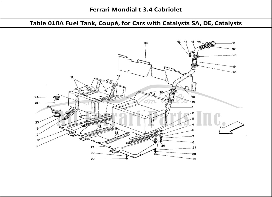 Ferrari Parts Ferrari Mondial 3.4 t Cabriolet Page 010 Fuel Tank - Coup - for C