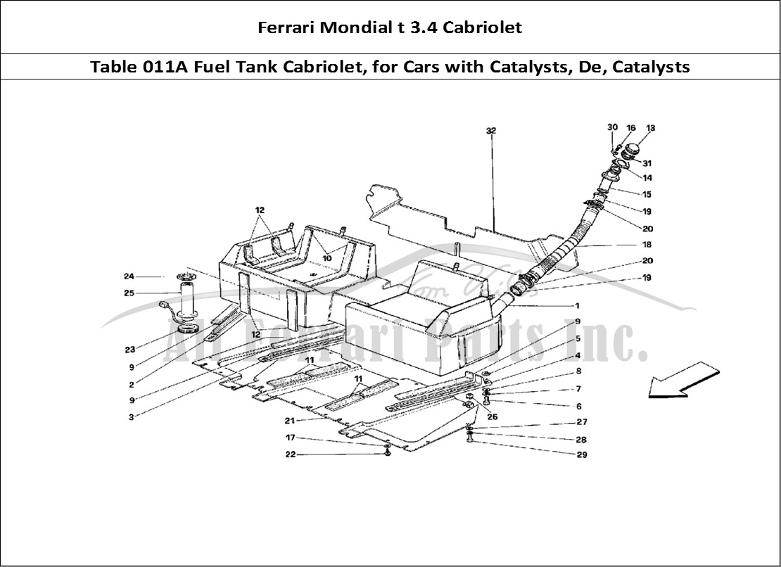 Ferrari Parts Ferrari Mondial 3.4 t Cabriolet Page 011 Fuel Tank - Cabriolet - f