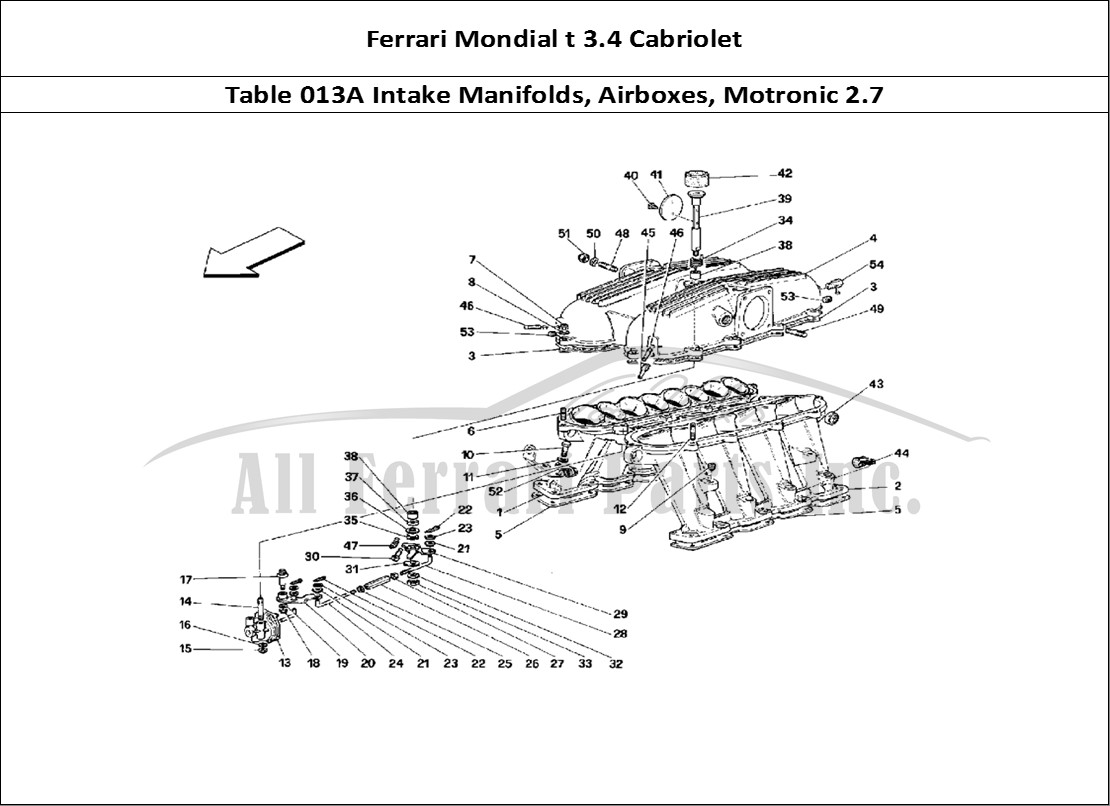 Ferrari Parts Ferrari Mondial 3.4 t Cabriolet Page 013 Manifolds and Cover - Mot
