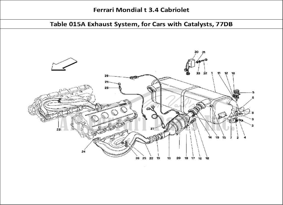 Ferrari Parts Ferrari Mondial 3.4 t Cabriolet Page 015 Exhaust System - for Cars